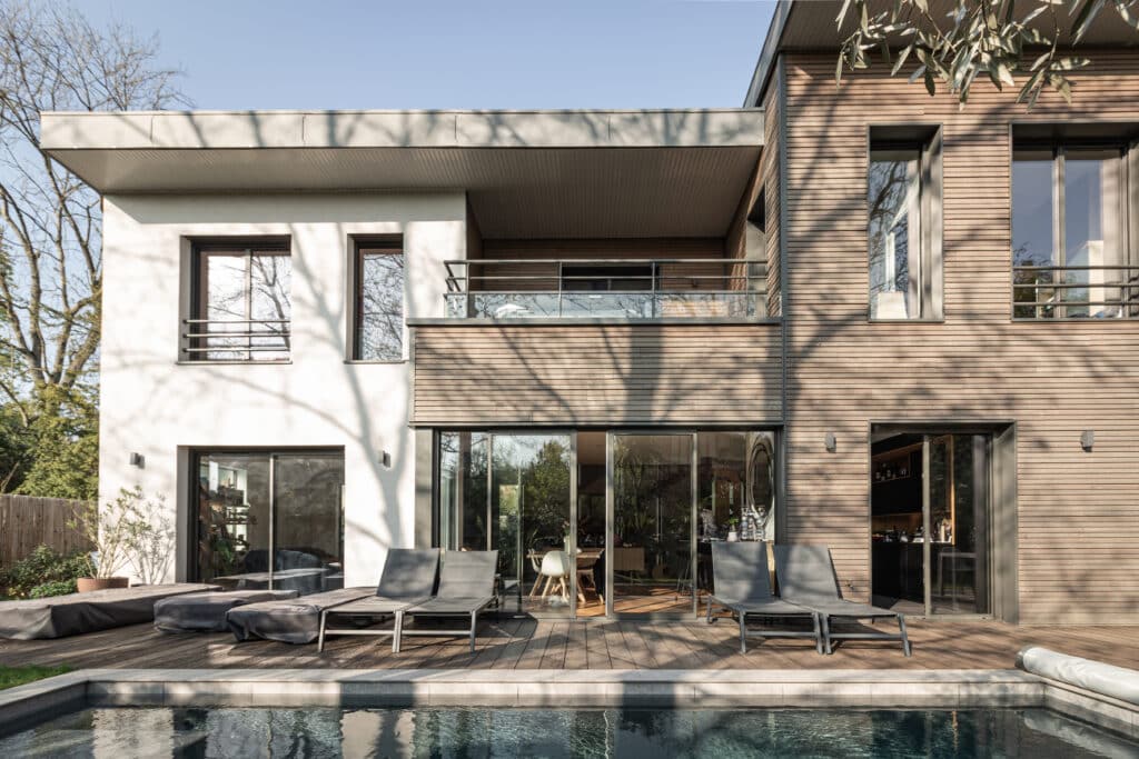 Maison bois enduit 92 façade