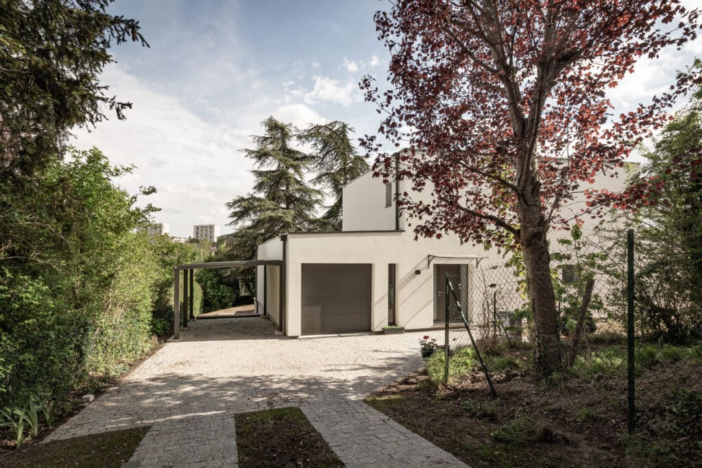 Maison bois enduit